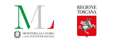 loghi istituzionali Ministero del Lavoro e Regione Toscana